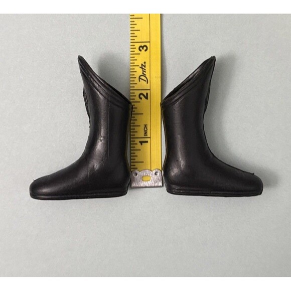 Vintage 1966 Ideal Authentic Captain Action Black Boots Excellent - Picture 3 of 3